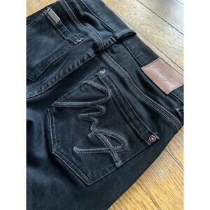 MAX AZRIA ‘The Artist’ Black Tapered Low-Rise Jeans sz 26